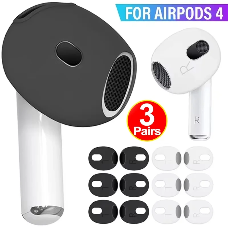 3 paires d'embouts d'oreille fins en Silicone pour AirPods 4, manchon de protection antidérapant pour écouteurs Apple Air Pods 4e génération