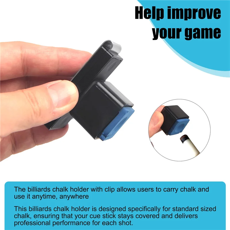 

NEW-Billiard Cue Chalk Holder, Pool Cue Chalk Holder With Magnetic Belt Clip Snooker Billiard Accessories