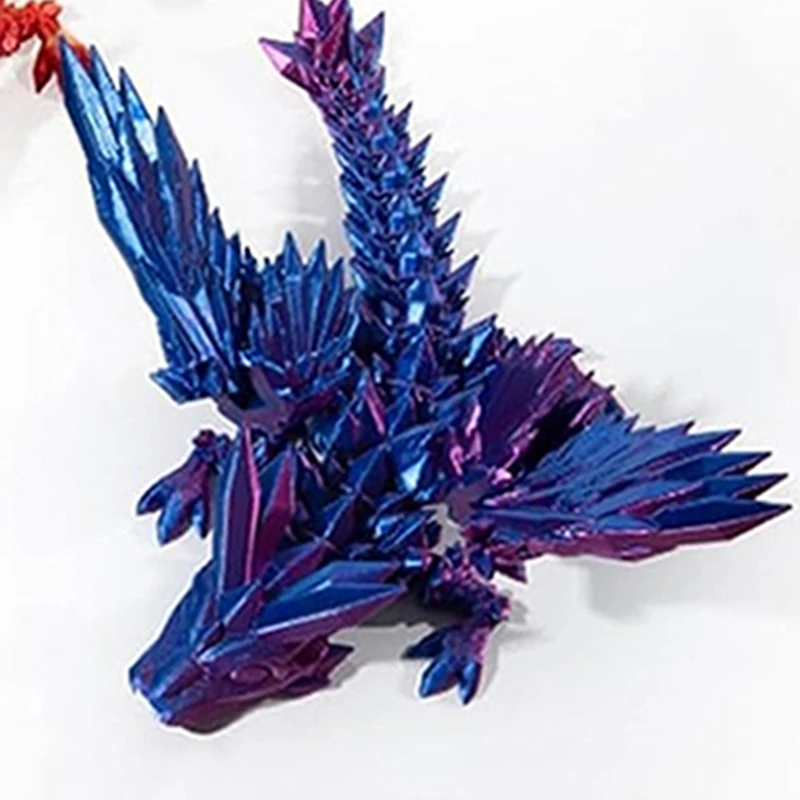 3D Printed Gemstone Dragon Gift Gradient High-End Figure Eco-Friendly Crystal Dragon Trendy Toy Figure