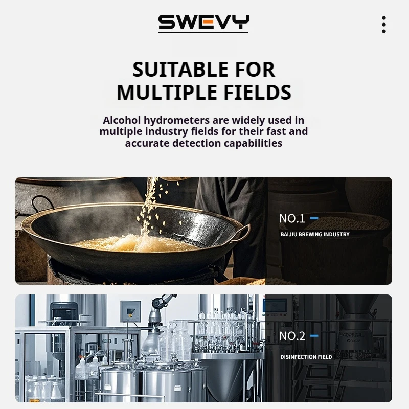SWEVY SW80S/SW85S مقياس تركيز الكحول الصناعي عالي الدقة مقياس تركيز الكحول كاشف محتوى الكحول #4