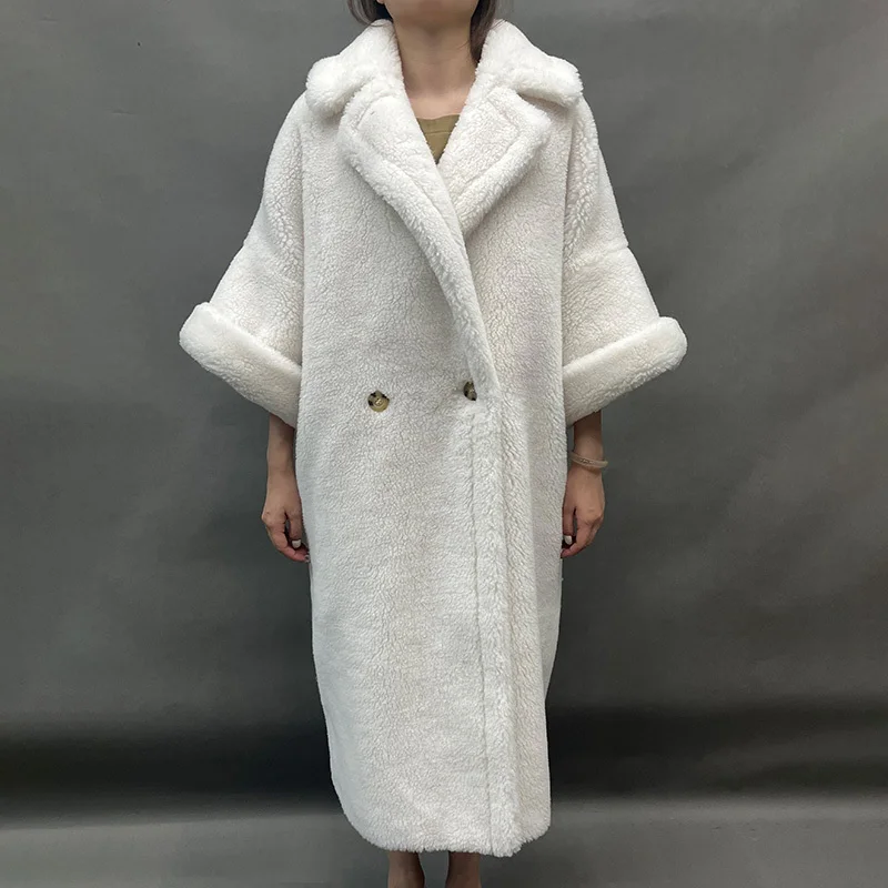 2024 nuovo Design inverno lungo cappotti di lana signora moda spessa caldo orsacchiotto capispalla Oversize