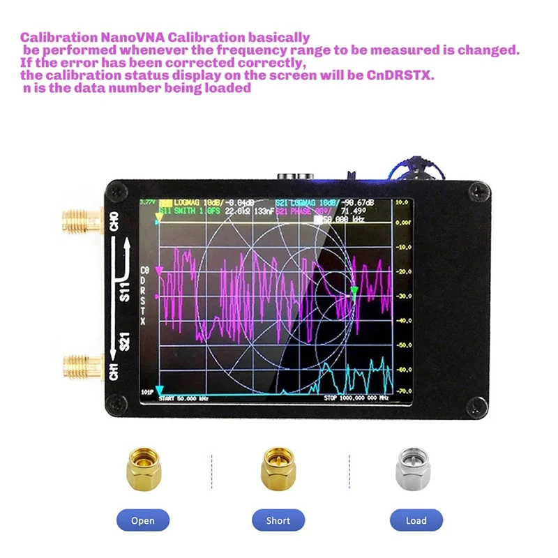 เครื่องทดสอบดิจิตอลนาโน VNA-H เครื่องวิเคราะห์เครือข่ายแบบเวกเตอร์ Nanovna-H 10Khz-1.5Ghz MF VHF UHF พร้อมเคส ช่องใส่การ์ด SD-ABIU