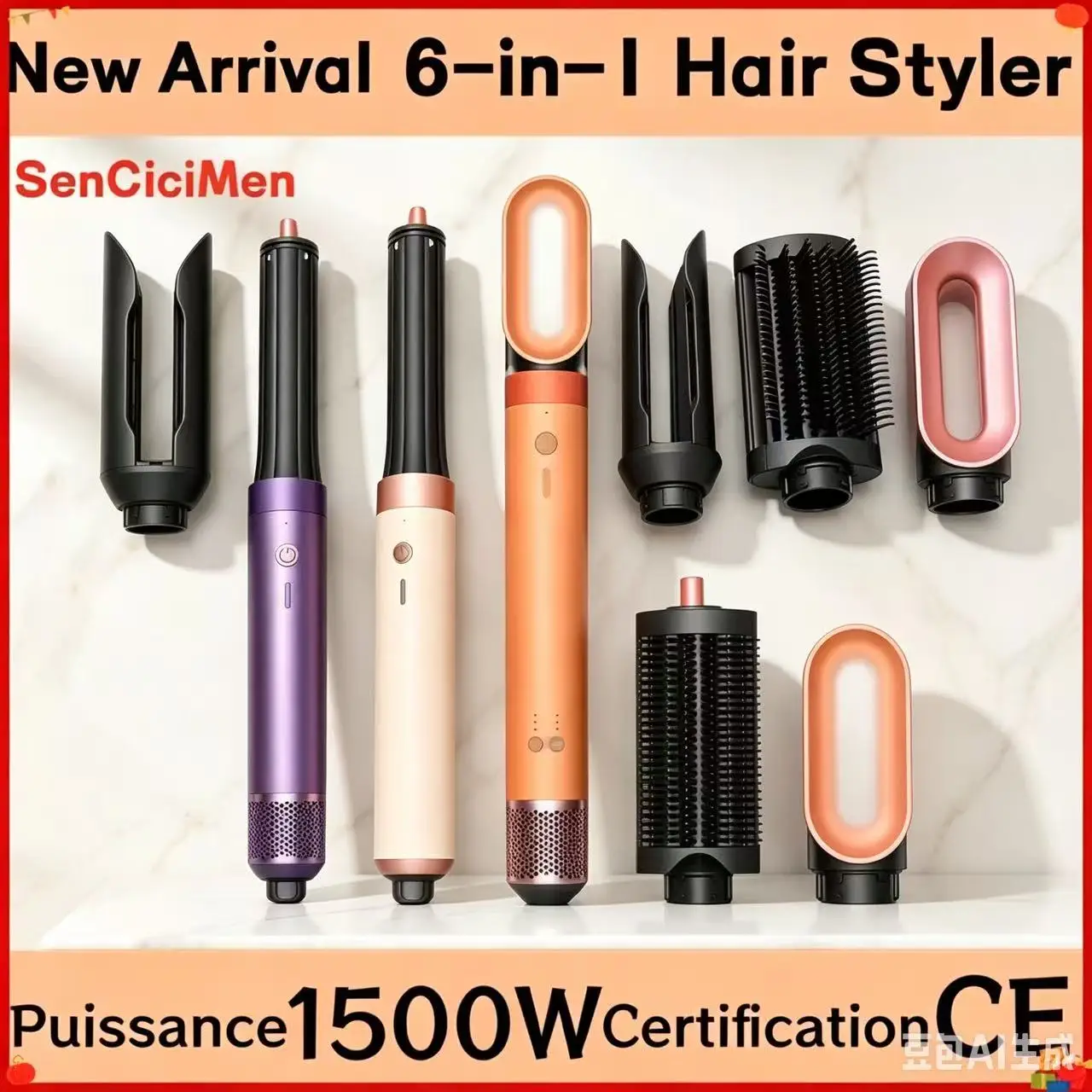 6-In-1 Hair Care Styler HS09 Negative Ion Blow Dryer Multi-Function Curling Iron Combination for Styling And Groominghair dryer