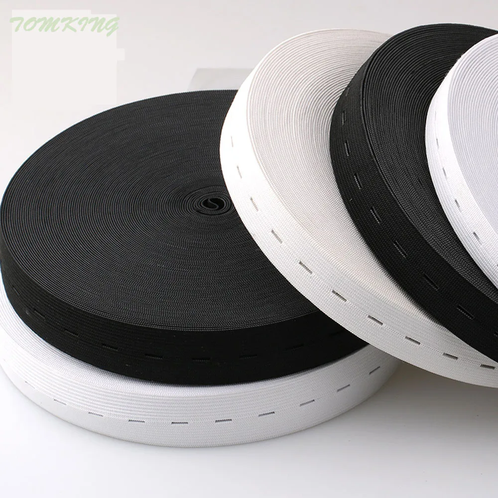 New high quality black white 15mm 20mm 25mm 30mm cotton elastic cords for child baby pregnant woman DIY Accessories