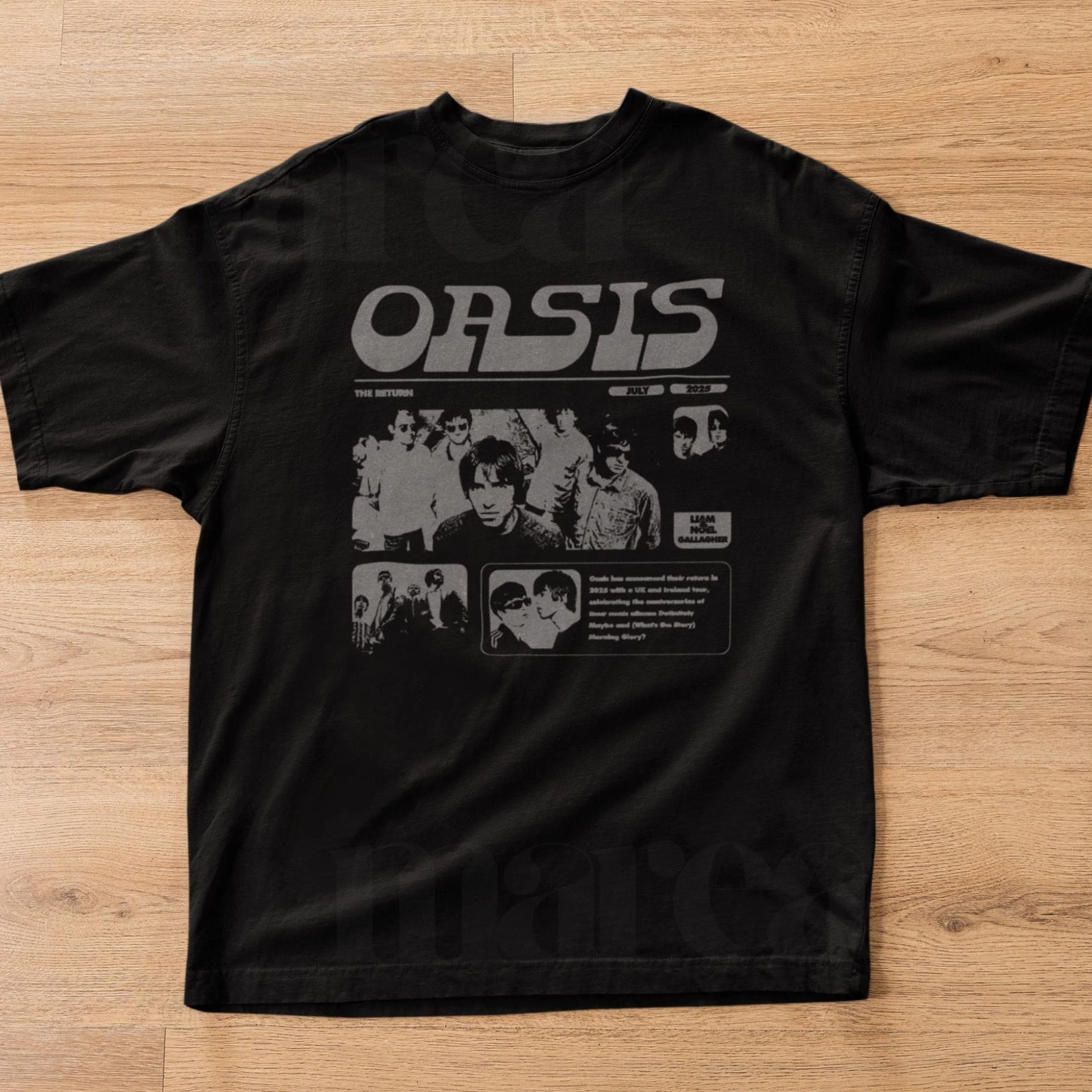 Oasis Unisex T-Shirt, Old-School-Rockband-T-Shirts, Oasis-Band-Geschenk – Detail 3