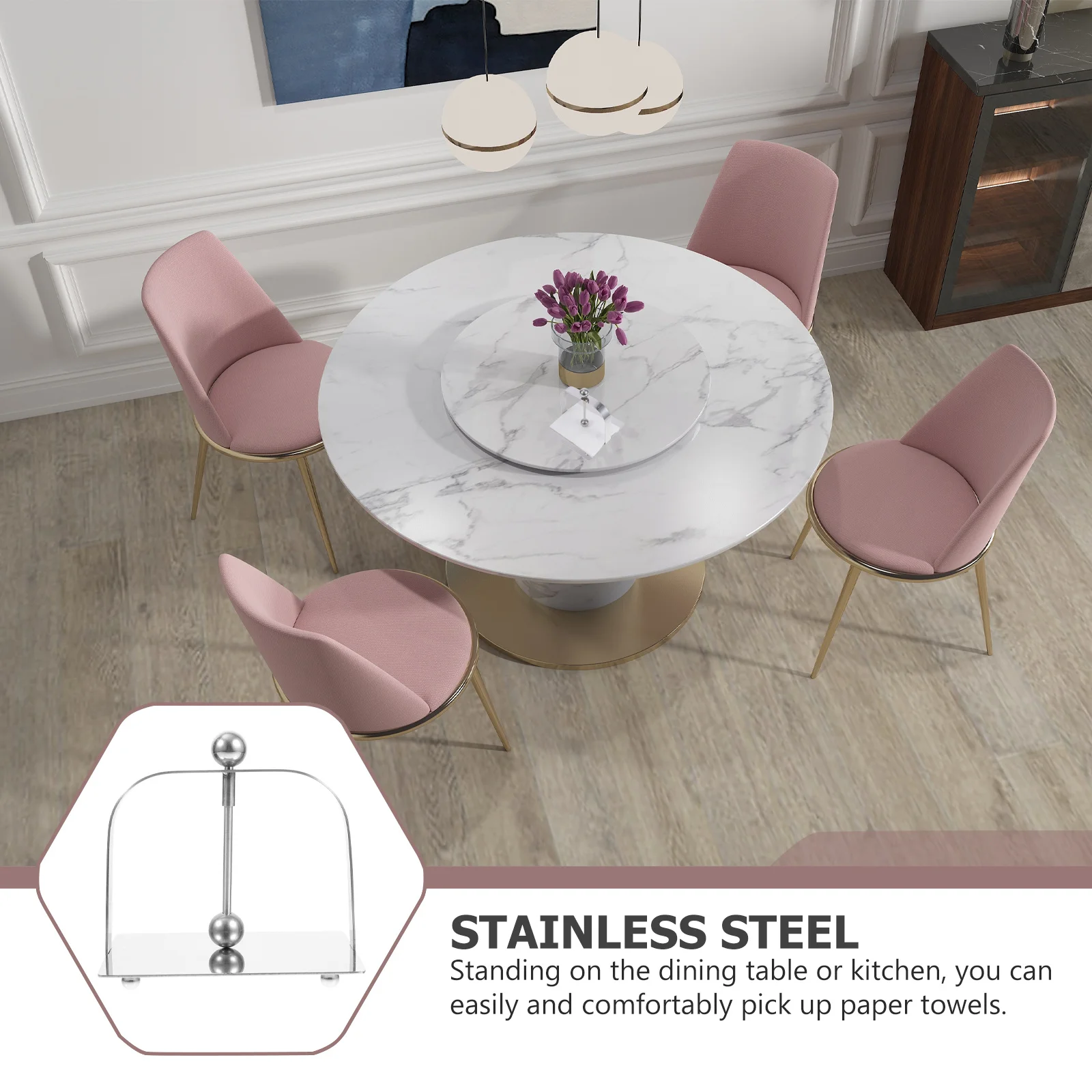 

1Pcs Door Shape Napkin Holder Stainless Steel Stylish Flat Paper Tissue Stand Kitchen Living Room Table Organizer Windproof