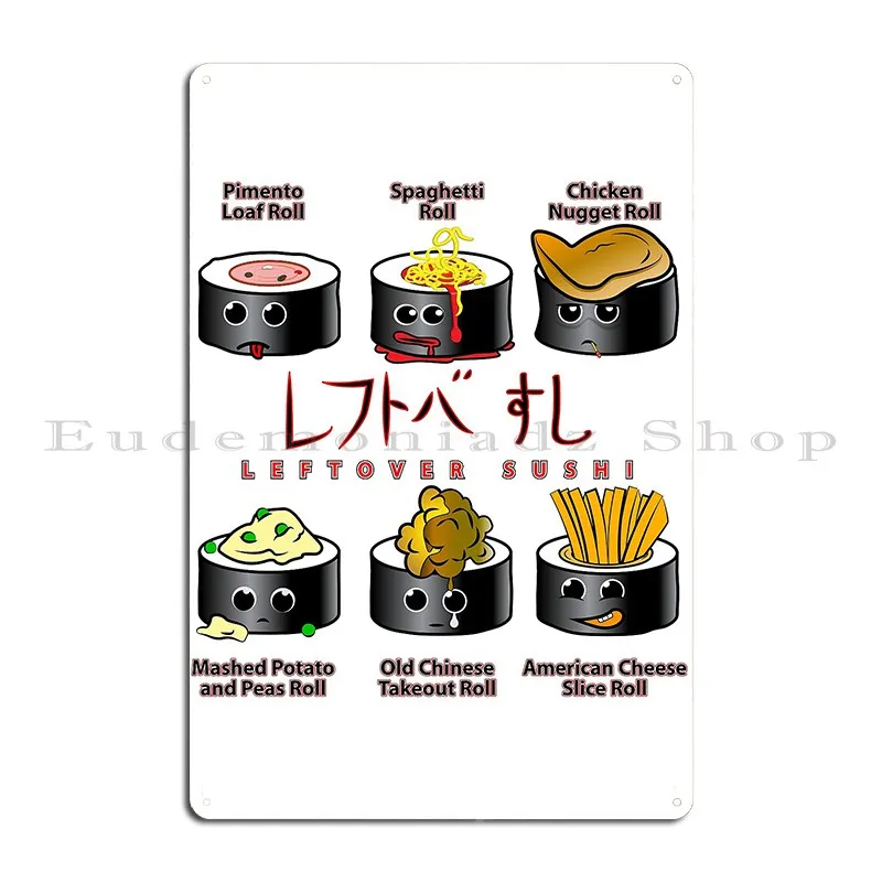 Leftovers Sushi Frumpyg Metal Plaque Funny Club Create Club Bar Customized Tin Sign Poster