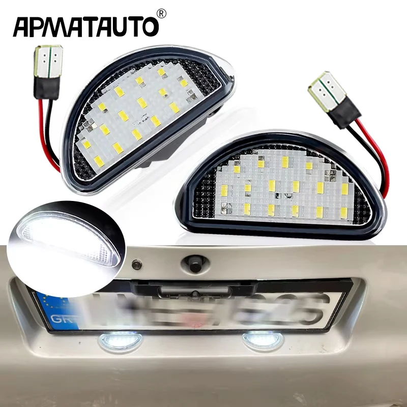 2Pcs LED 자동차 라이센스 번호 플레이트 라이트 램프 화이트 Toyota Aygo MK I 2005-2014 신호 램프 OEM 번호 81270-0H010 교체