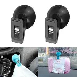 2pcs Car Interior Window Clip Mount Suction Cup Clip Round Suction Cup Clamp Car Clips Reusable Metal Holder for Card Bills