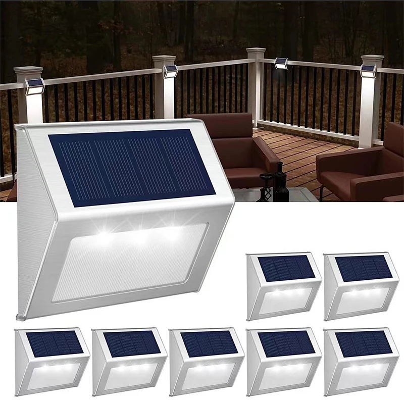 

Solar Deck Lights Fence Lights Outdoor Step Lights Waterproof Solar Lights for Railing Stairs Step Fence Yard Patio and Pathway