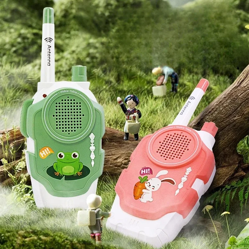 Kids Walkie Talkie Mini Phone Call Children Cartoon Talkie Walkie Long Range 2 Way Radio Interphone Boys Girls Birthday Gifts