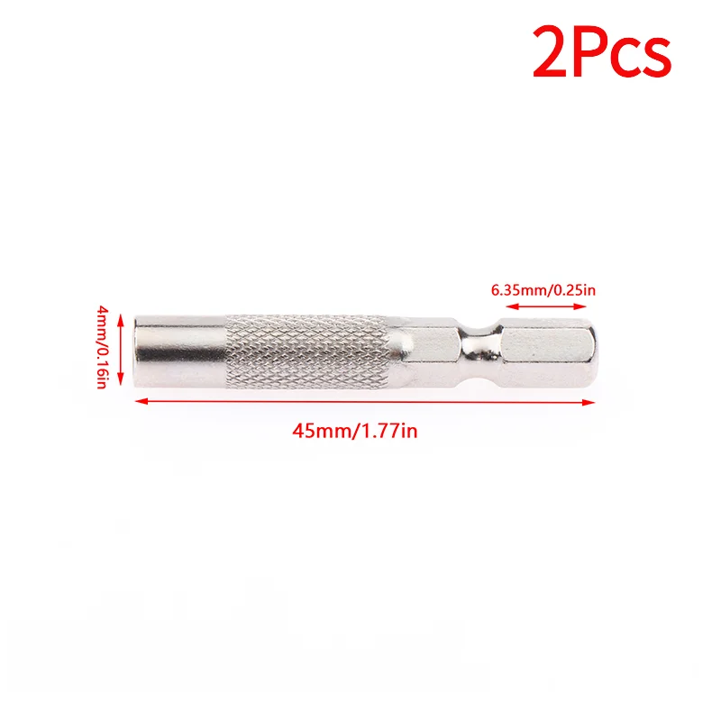 2pcs Hex Shank 6.35mm To 4mm Insert Bit Adapter Electric Screwdriver Socket Holder Micro Bit Adapter Magnetic Holder Tools.