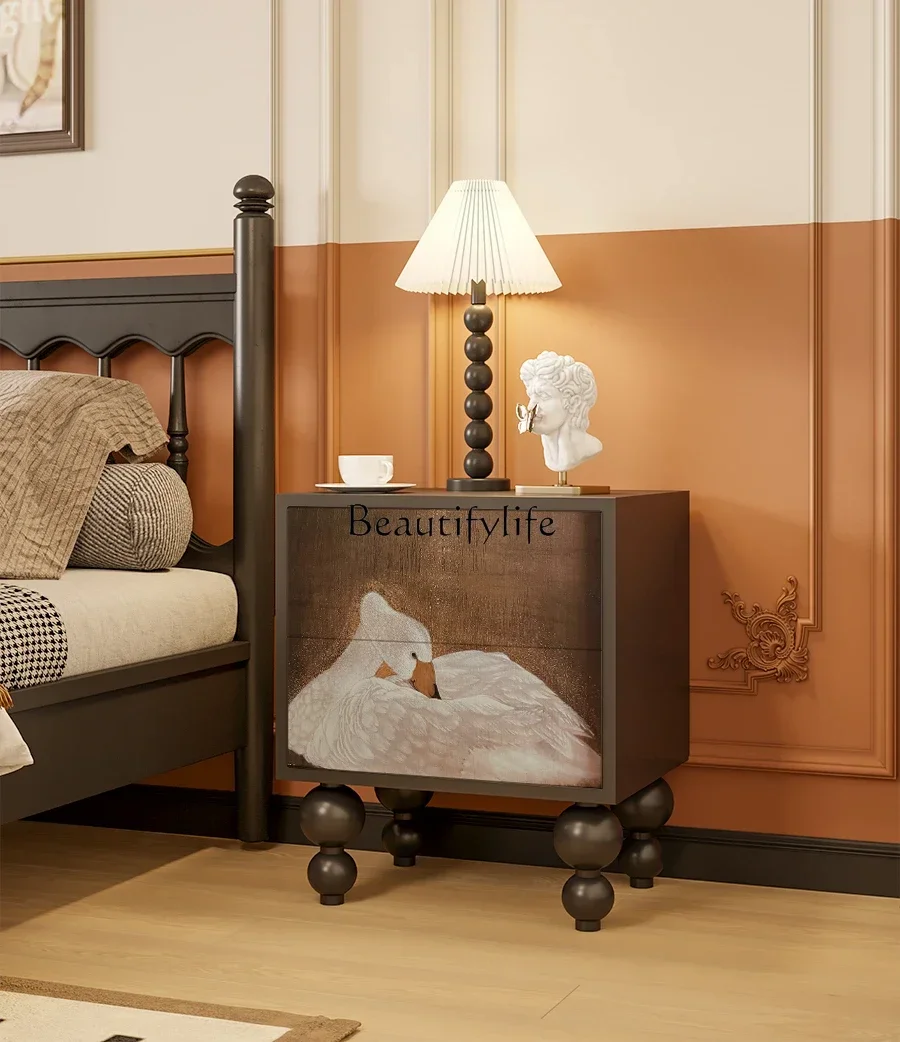 

Modern simple solid wood bedside table New bedside cabinet