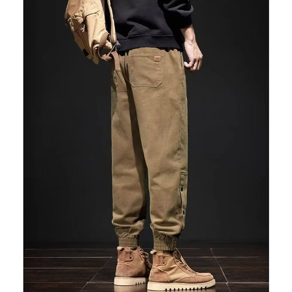 Fleece High-end Overalls Men's Autumn Winter Loose Invisible Open Crotch Outdoor Sex Trend Harlan Tied Feet Men Casual Trousers