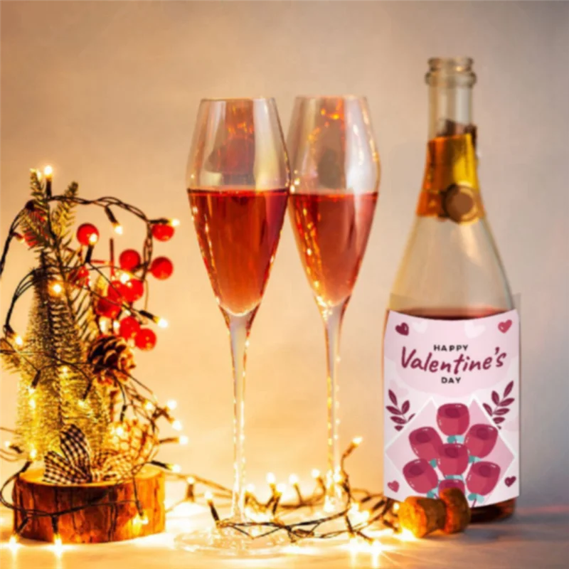 

6Pcs/Pack Wine Bottle Decoration Stickers Valentine's Day Decoration Stickers Stickers Labels