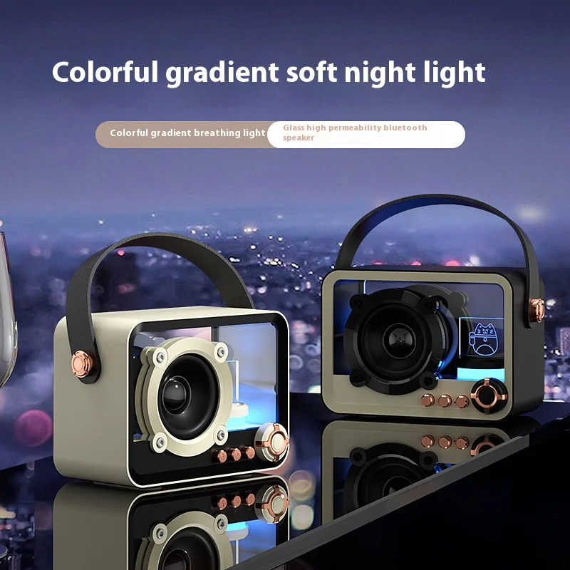 Retro Punk Mini Bluetooth Speaker Transparent Mech Design with LED Lights Portable Soundbox for Men Women and Perfect Gift Idea