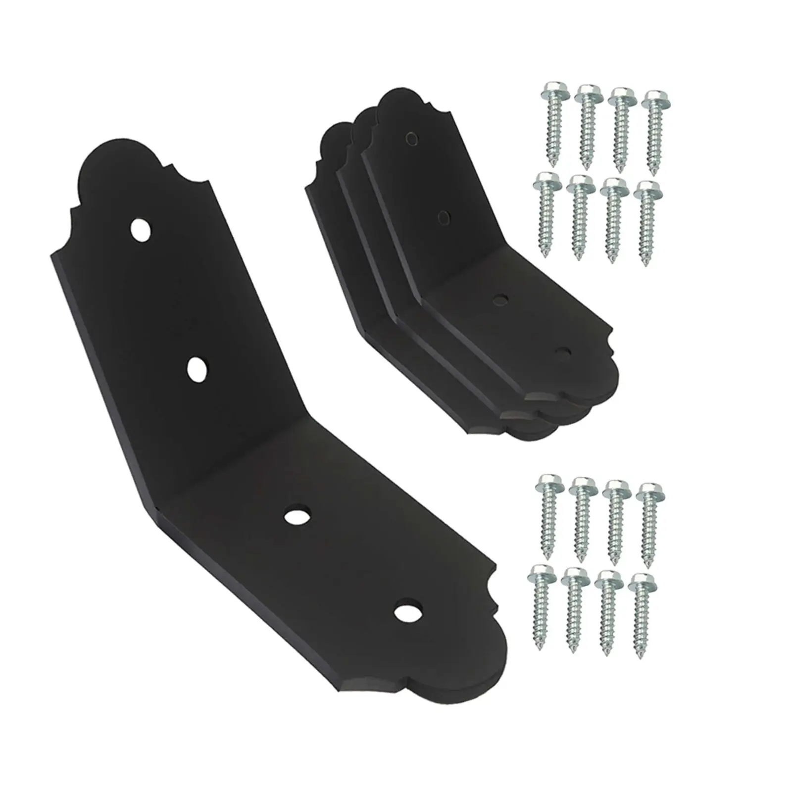 

4 шт. внутренних угловых соединителей под углом 45 градусов с 16 винтами, прорезные угловые кронштейны для крепления мебели, пергол, ферм