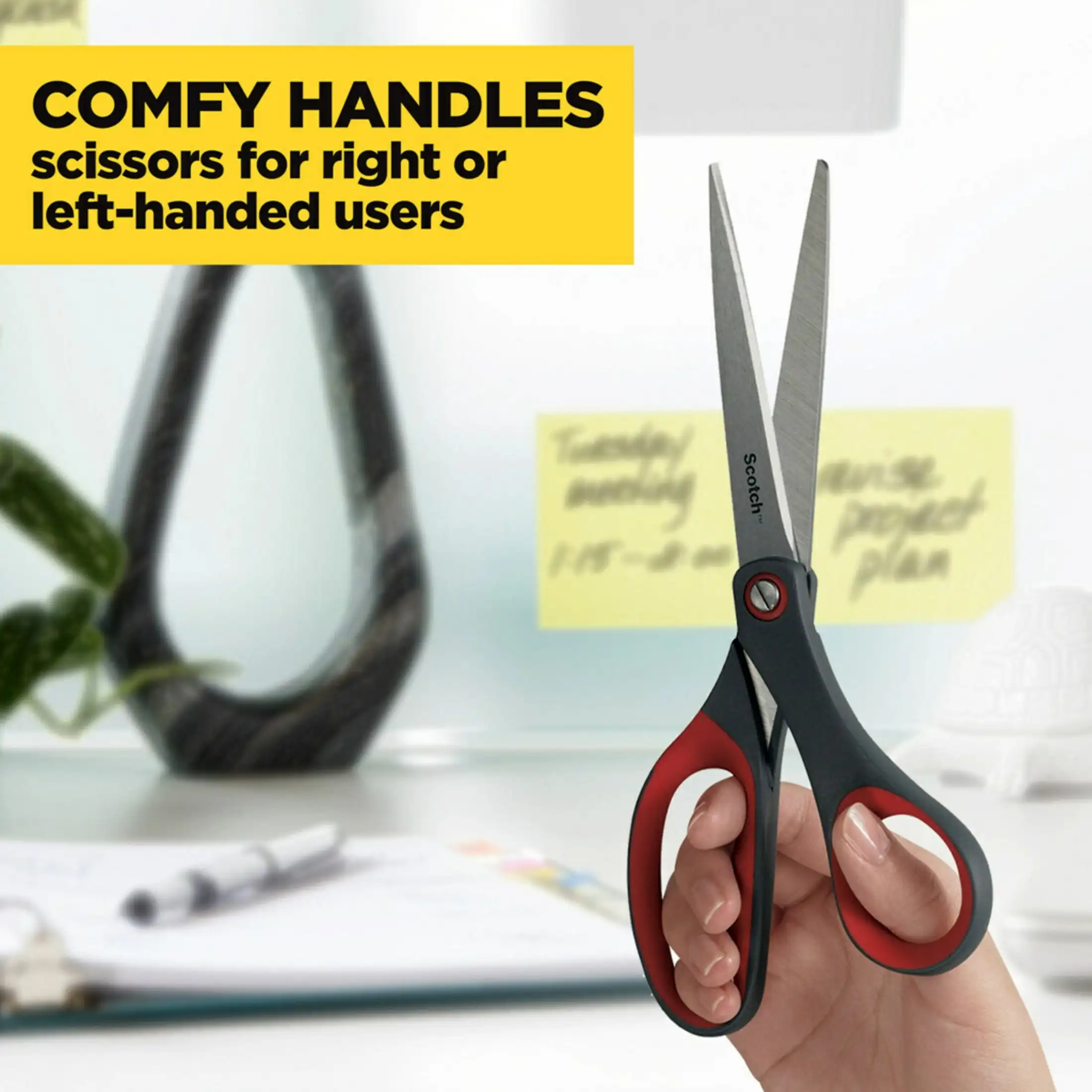 (3 パック) 精密ステンレススチール製クラフトはさみ、8 インチ、尖った、レッド & グレー