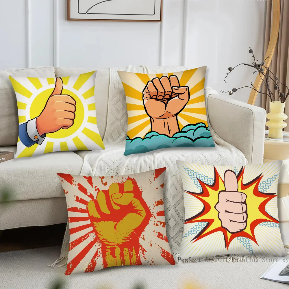 

Finger Gesture Pillow Case Square Pillow Bedroom Sofa Leisure Comfort Cushion Car Living Room Home Decoration