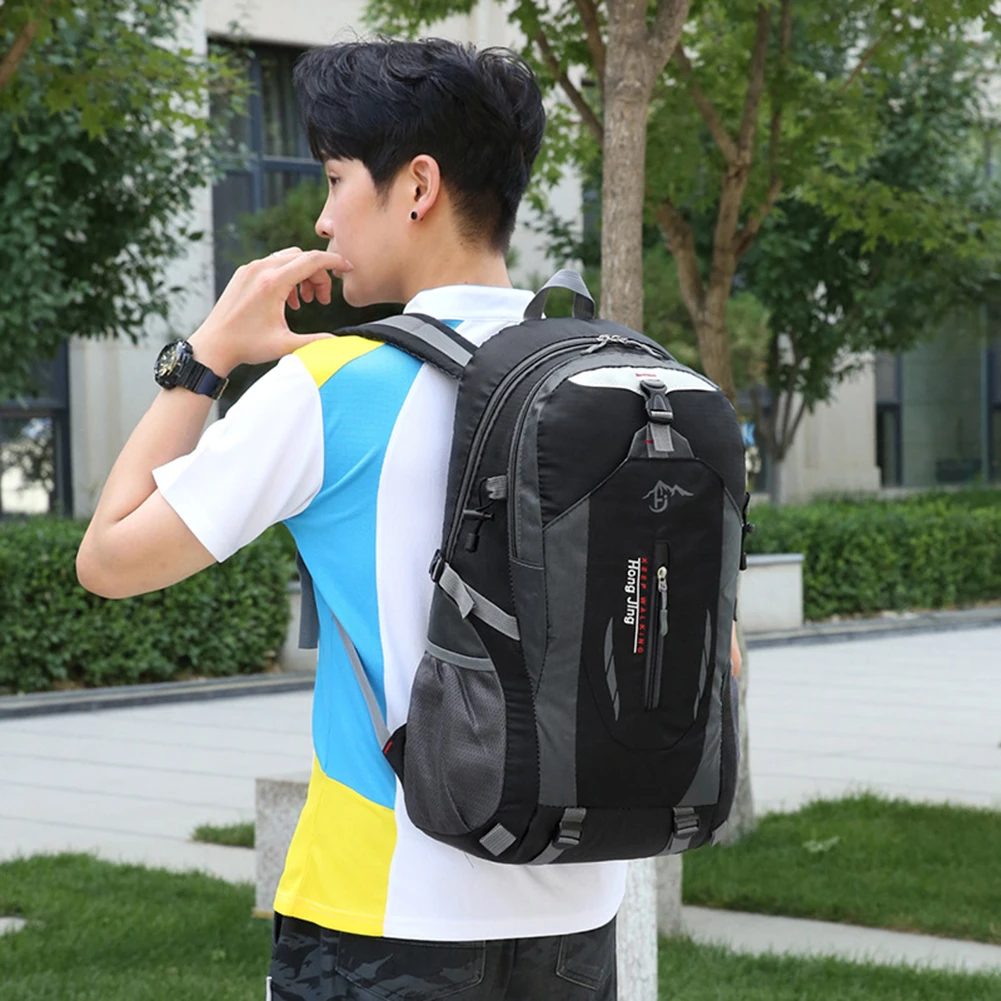 

Polyester Fishing Bag Breathable School Backpack Large Capacity Wear-resistant Layered Storage Lightweight for Exercise Fitness
