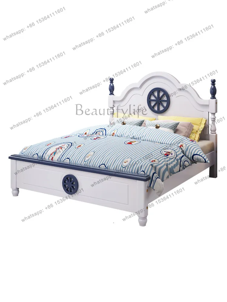 

2025 new American solid wood light luxury modern simple youth single bed