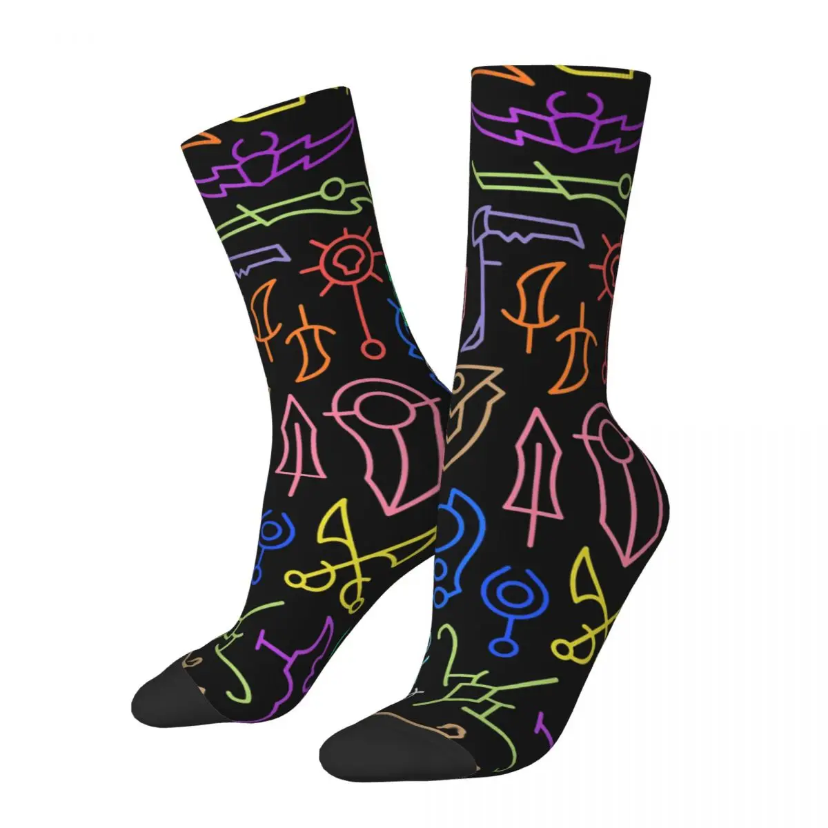 Hip Hop Retro Artifact Power Crazy Men's compression Socks Unisex World of Warcraft Role-playing Game Seamless Printed Crew Sock