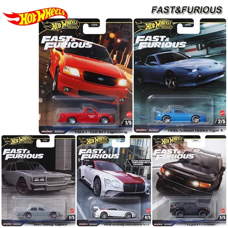 Mattel Hot Wheels Premium Mini Car Models Fast & Furious Bentley GT3 Toyota Cruiser Chevy Nissan Ford Toys for Boys Automotive