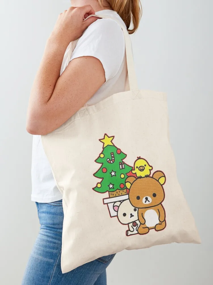 

rilakkuma christmas-Merry Christmas Tote Bag Gift bag tote bag screen bags for women shopping bags foldable