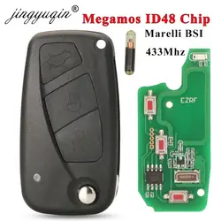 jingyuqin 433MHz Megamos ID48 Remote Key Fob For Fiat Bravo Linea Stilo Punto Ducato Ypsilon Daily PEUGEOT BOXER Citroen Jumper