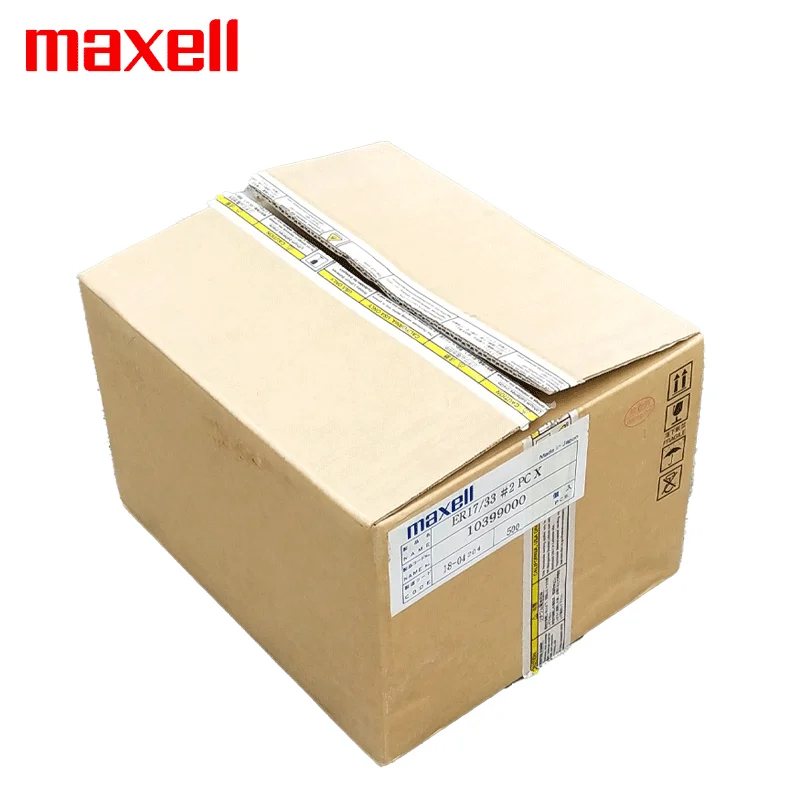 Maxell 1 pz 3.6v 1600mah ER17/33 ER1733 con spina a 2 fori controllo industriale sistema di allarme CNC batteria al litio spina personalizzabile