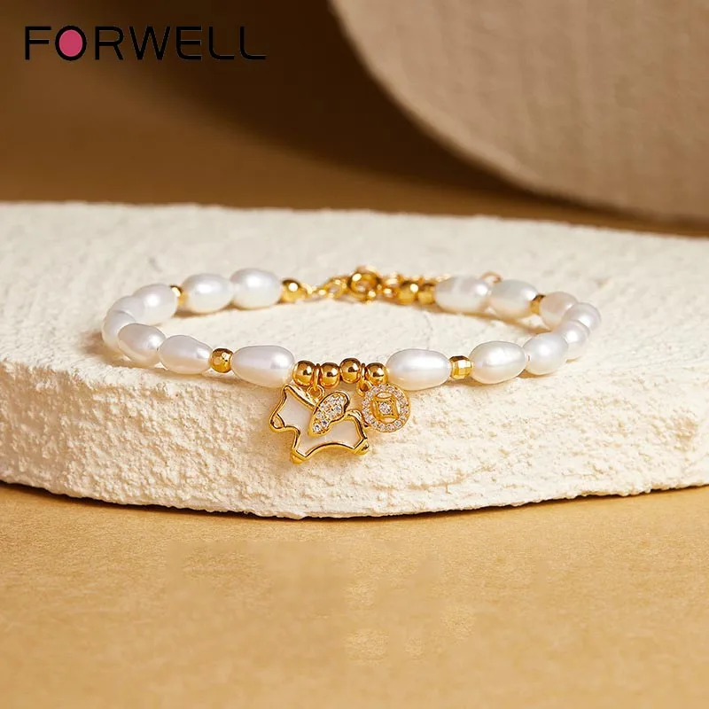 FORWELL Fashion Pearl Splicing Beaded Bracelets for Women Ethnic Luxury Beads Bracelet Bangle Jewelry Gifts
