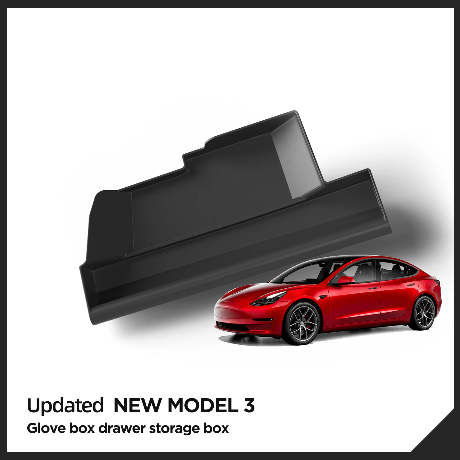 For Tesla Model 3 Highland Central Control Glove Box Storage Box Model3 2024 Car Storage Tray Stowing Organizer Car Accessories