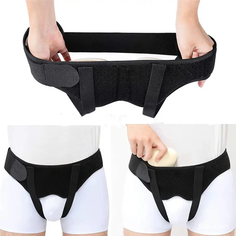 Adults Men Women Hernia Belt Truss Adjustable for Single/Double Inguinal and Sports Hernia with 2 Compression Pads