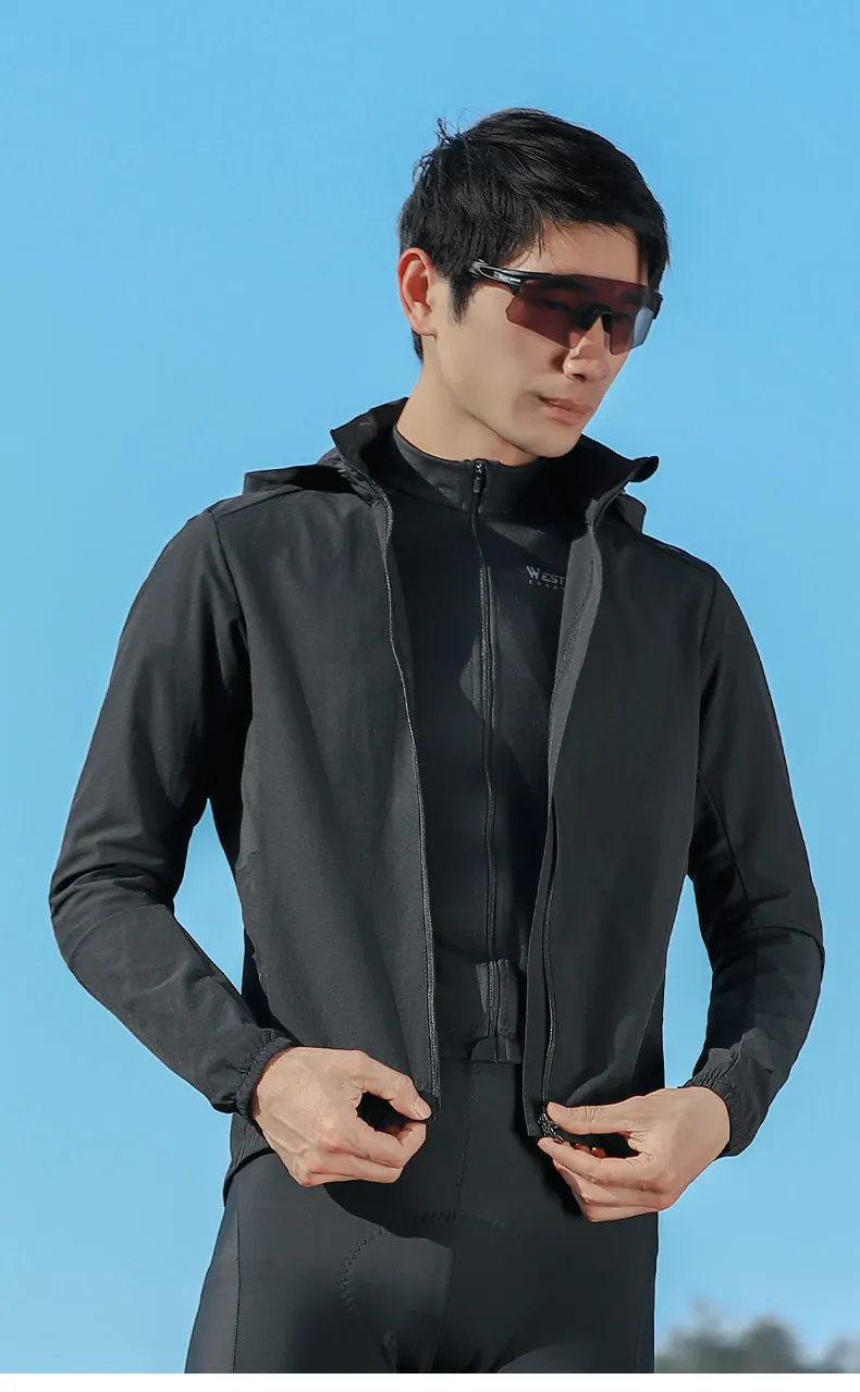 WEST BIKING Herren-Fahrradjacke, leichte, winddichte Fahrradjacke, atmungsaktive Frühlings- und Herbstjacke, Windbreaker mit Kapuze, Sportbekleidung. – Detail 18