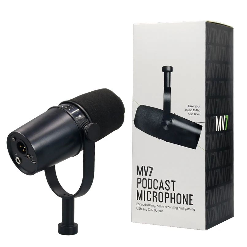 

MV7 Studio USB XLR MV7 Динамический микрофон Профессиональный USB-компьютерный микрофон MV7 для потоковых игр для трансляции/подкастов