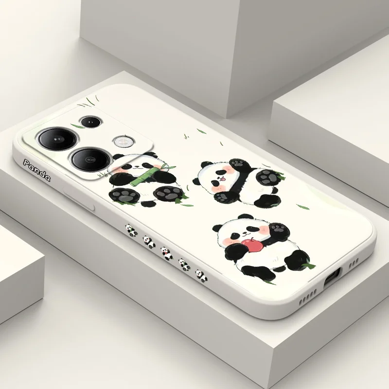 

Grass Panda Phone Case For Xiaomi Redmi Note 13 12 12S 11 11S 10 10S 9 9S Pro Plus 4G 5G Liquid Silicone Cover