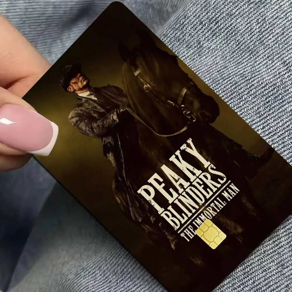 Moive P-Peaky Blinders The Immortal Man 4pcs 1Set Laser Holographic Sticker Skin Cover for Credit Bank Debit Card