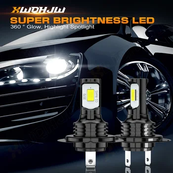 XWQHJW 2PCS ไฟรถ 9005 H7 H11 H3 H16 Super Bright LED ไฟหน้า High Low Beam หลอดไฟหมอกสีขาว 6000K 12V
