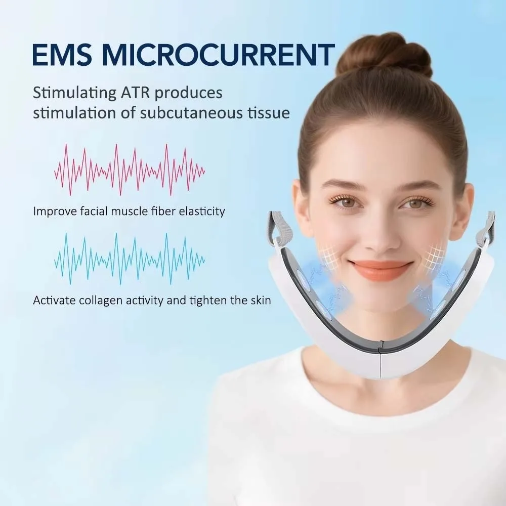 高弾性電動Vフェイスデバイス 快適な折りたたみ式インテリジェントフェイシャルマッサージャー 調整可能なV字型フェイスリフティングデバイス