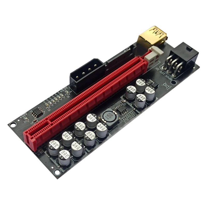 2 قطعة VER018 Plus PCI-E بطاقة الناهض PCIE X1 إلى X16 USB 3.0 SATA كابل الطاقة الناهض محول لبطاقة الرسومات GPU التعدين