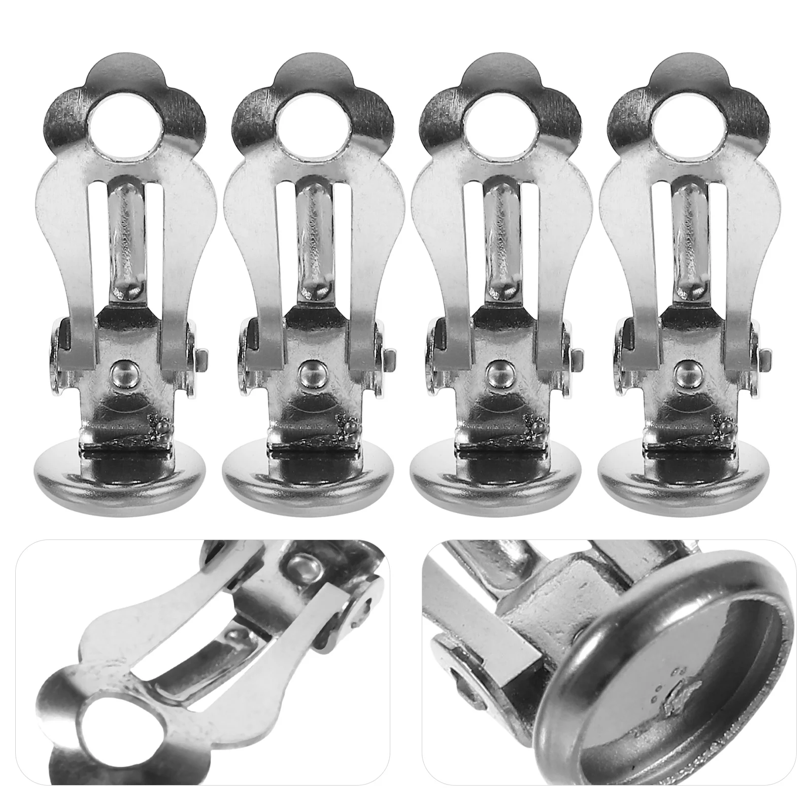 50 Uds. Accesorios de Clips para las orejas DIY, espacios en blanco para pendientes de 6Mm para hacer joyería personalizada, bandeja de Clips para las orejas, accesorios para pendientes delicados