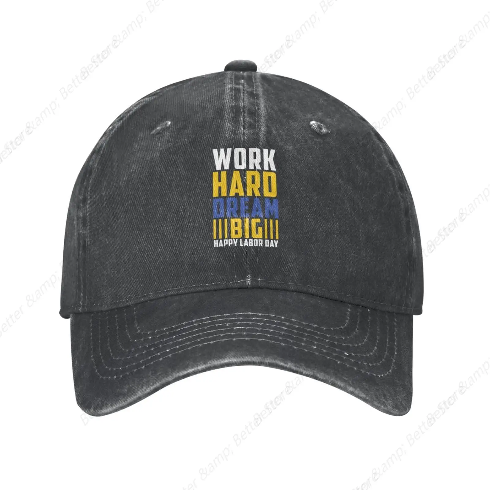 Work Hard Dream Big Happy Labor Day Baseball Cap for Men Women Hats Adjustable Vintage Cowboy Hat Dad Hats