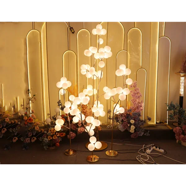 C47 Wedding Decoration Lights 16 Head Cotton Tree Stage Ornaments Bubble Lights Wrought Iron Plating Wedding Road Guide Lights