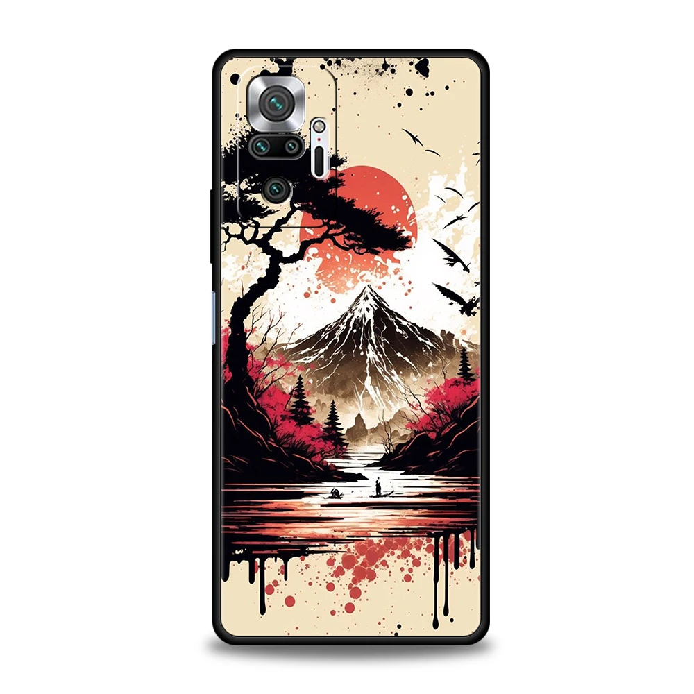 Ink Wash Painting Phone Case Cover for Redmi 13C 10C Note 13 12 10 11 Pro Plus 7 8T K40 K50 Gaming Pro Plus 5G Soft Shell Capas