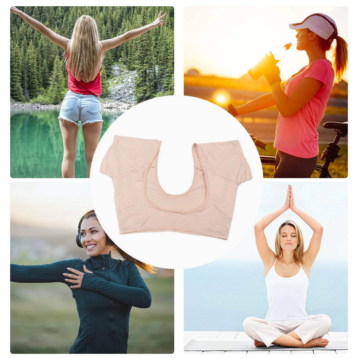 

Sweat-proof Vest Underarm Underarm Sweat Vest Pads 12 Spandex Adjustable Undershirt Armpit Guard Reusable Anti-sweat Summer