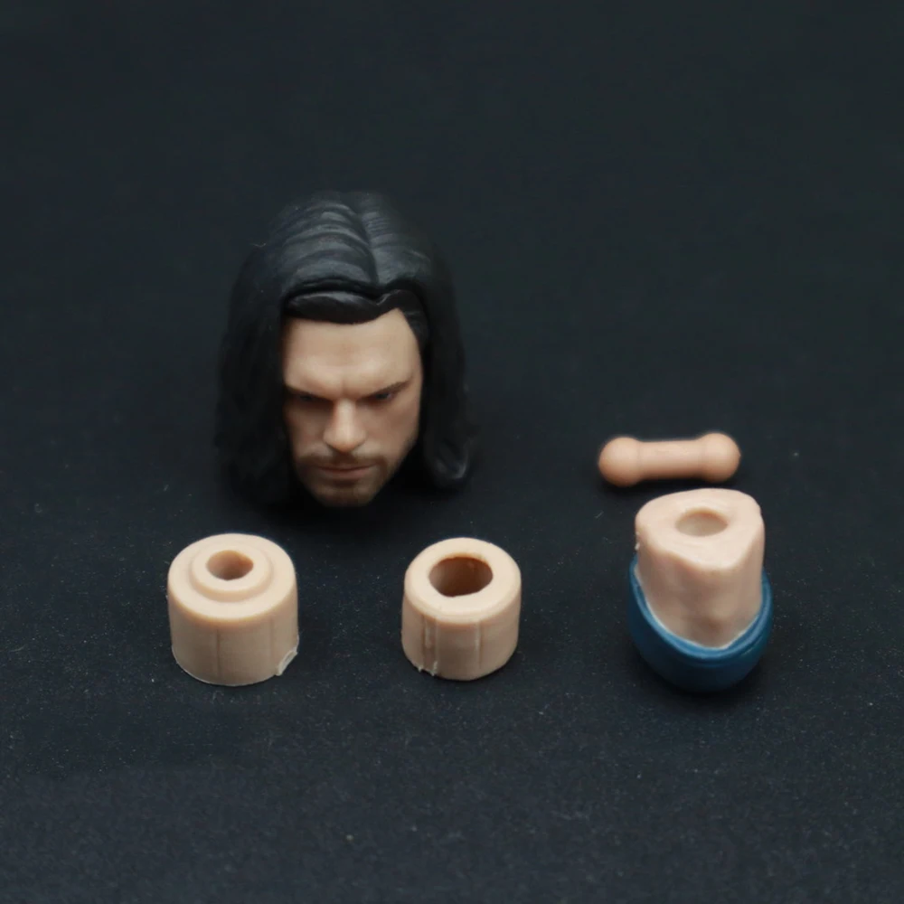 

For Sale 1/12 Superhero Man Winter Soldier James Bucky Neck Connector Painted Head Sculpture Carving Fit 6" SHF MEZCO Action