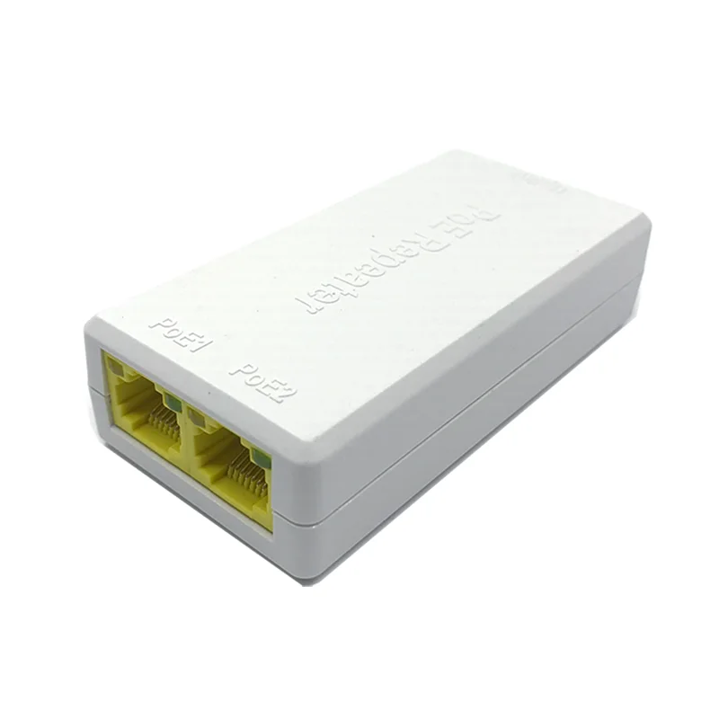 Hundred-extensor POE de 2 puertos, IEEE 802.3af/at PoE + estándar, 10/100Mbps, repetidor POE de 100 metros (328 pies), extensor