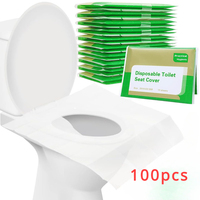 100PCS Disposable Toilet Seat Cover Portable Travel Camping Hotel Bathroom Degradable Waterproof Toilet Mat Accessories