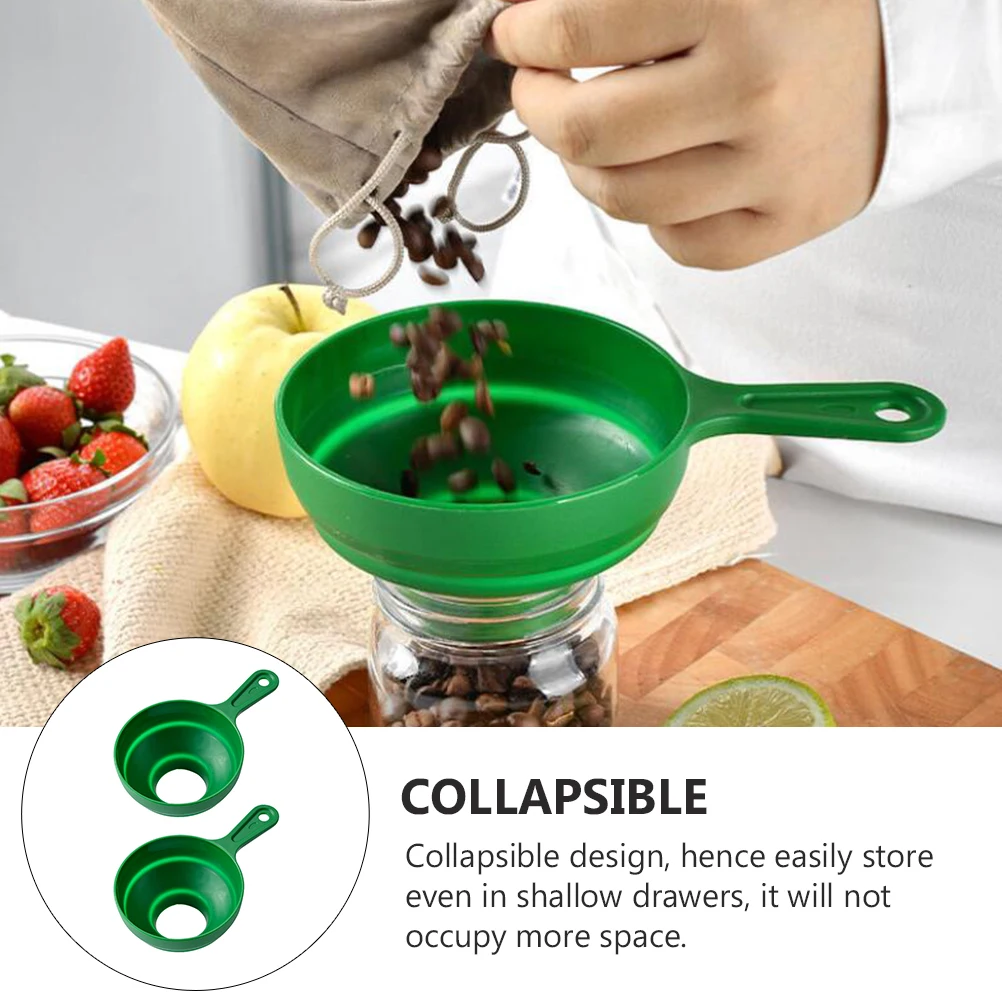 

2 шт., широкая воронка, складная воронка для жидкостей, складная кухонная воронка для переноса жидкости, пластик, маслостойкие многоразовые инструменты