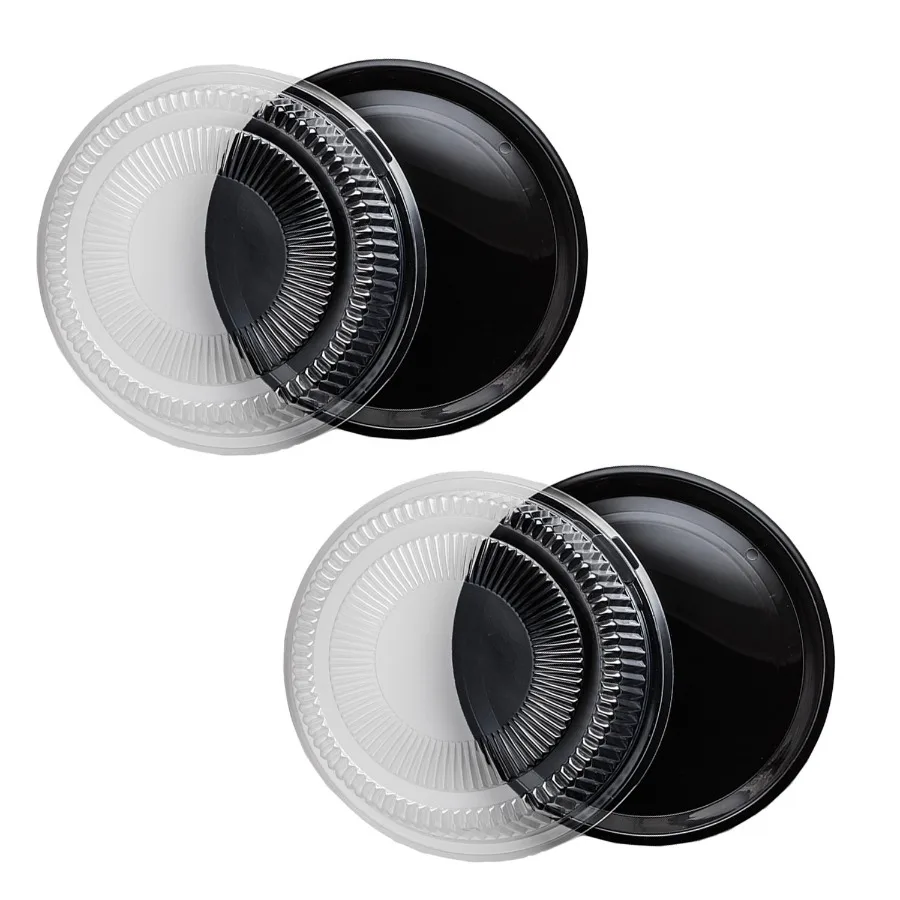 

Hard Plastic Tray With Clear Dome Lids 16" Black